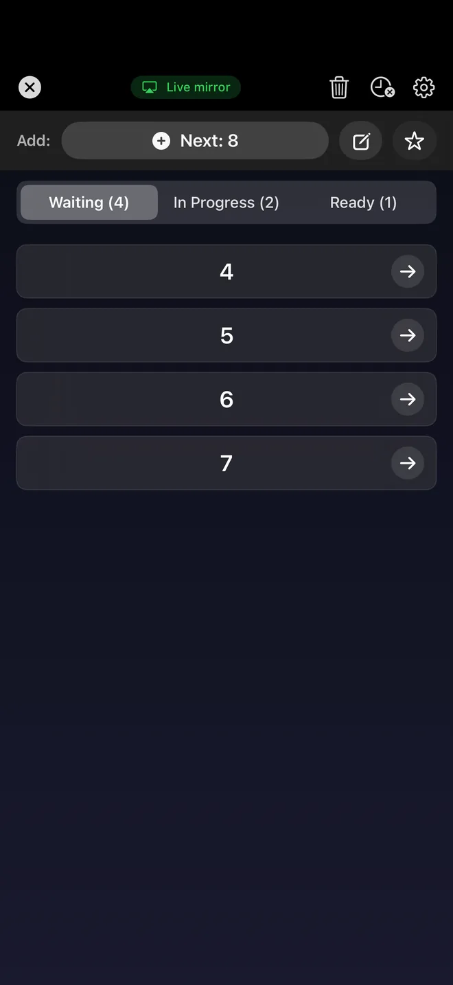 Queue Manager running on the phone