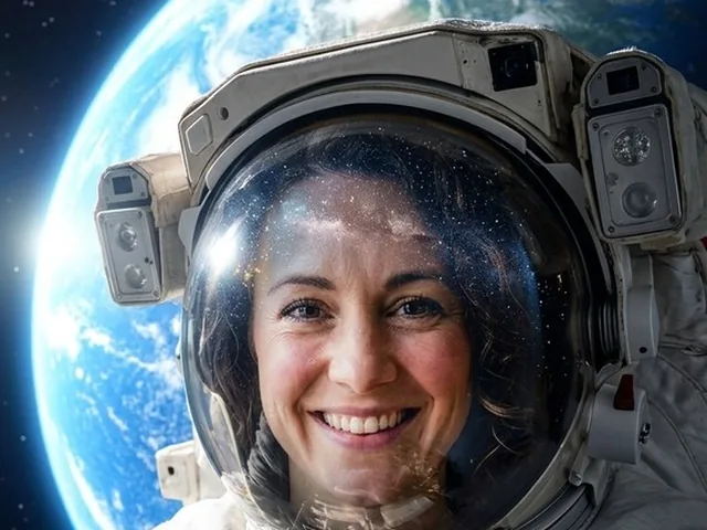 An astronaut portrait made with an AI style